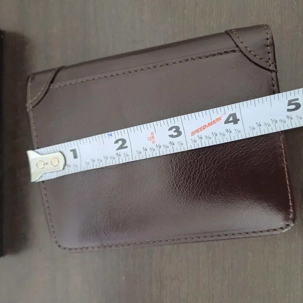 NEW MANBANG Men's Genuine Cowhide Leather Extra Capacity RFID Bifold Wallet 12CT